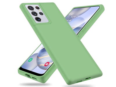 Liquid Silicone Cover Green (zelen) - Ochrann kryt (obal) na Samsung Galaxy S21 Ultra 5G