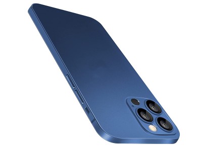 Slim Line Elitte (modrý) - Plastový ochranný kryt s ochranou kamery pro Apple iPhone 12 Pro