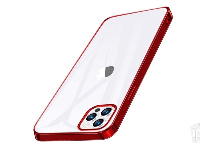 Glitter Edge Case – Ochranný kryt pro Apple iPhone 12 Pro Max (červený)