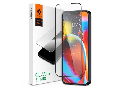 Spigen GLAStR Slim HD – Tvrdené sklo na displej pro Apple iPhone 13 / 13 Pro (černé)