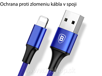 BASEUS Rapid Series Blue (modr) - Nabjac kbel 3 v 1 na Apple iPhone a iPad, Micro USB a USB typ C (USB-C)