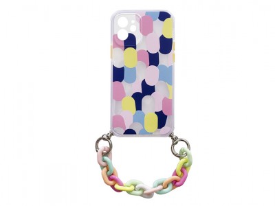 MultiColor Chain Case (viacferebný) - farebný TPU obal s retiazkou pro Apple iPhone X / XS