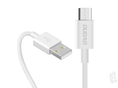 Dudao USB / micro USB nabjac a synchronizan kbel biely (1m)