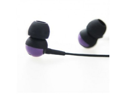 Astrum stereo sluchadlá (EARBUD BALL) s 3,5mm stereo jack konektorem v čierno fialovej farbe EB-171R