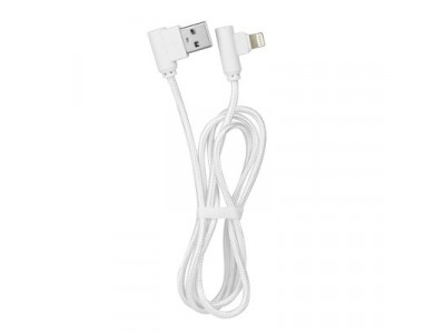 Dátový kabel pro iphone / ipad lightning 90 stupňový bílý