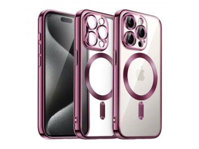Glitter MagSafe Ultra Clear (růžová) – Ochranný kryt (obal) s podporoou MagSafe pro Apple iPhone 12 Pro