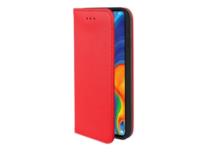 Fiber Folio Stand Red (erven s iernou kolskou) - Flip puzdro na Xiaomi Mi 10T Lite