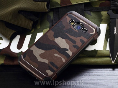 Camo Series Brown - odolný outdoorový ochranný kryt (obal) hnědý na Samsung Galaxy A7