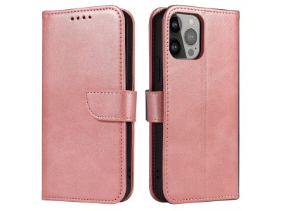 Elegance Stand Wallet II (růžová) - Peněženkové pouzdro pro iPhone 15 Pro Max