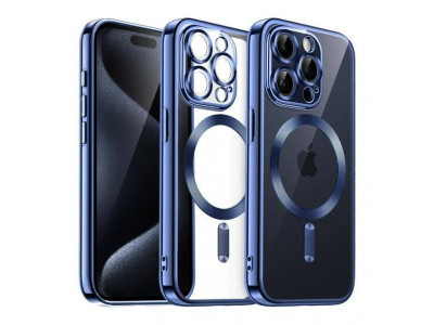 Glitter MagSafe Ultra Clear (modrá) – Ochranný kryt (obal) s podporou MagSafe pro Apple iPhone 15 Pro Max