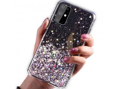 Glue Glitter Case – Ochranný kryt s farebnými glitrami pro Samsung Galaxy S23+ (černá)