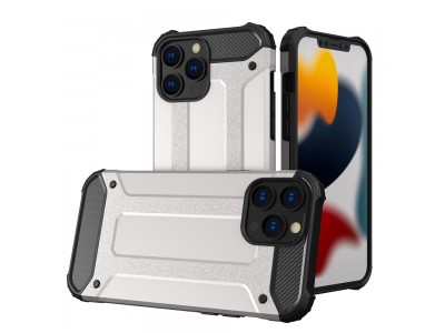 Hybrid Armor Defender (stříbrný) - Odolný ochranný kryt (obal) na iPhone 13 Pro Max