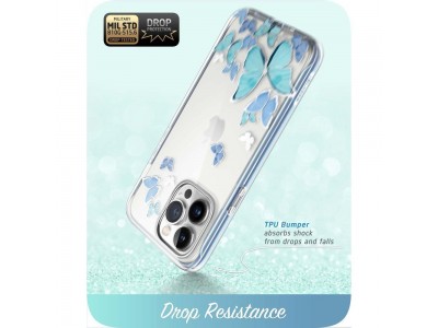i-Blason Cosmo Series Blue Butterfly (modr) - Odoln obal pre iPhone 14 Pro