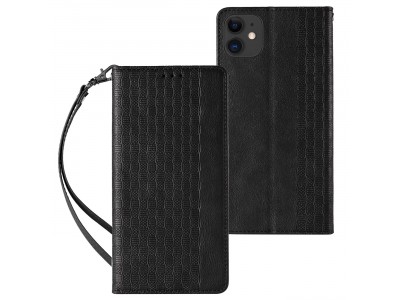 Magnet Strap Wallet Case (ierna) - Magnetick peaenkov puzdro na iPhone 13