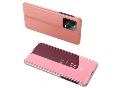 Mirror Standing Cover (růžová) - Zrkadlové pouzdro pro Xiaomi Redmi Note 12 5G / Poco X5 5G