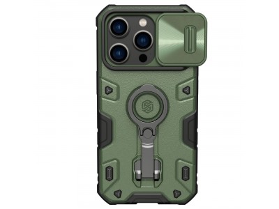 Nillkin CamShield Pro Armor Stand (zelen) - Plastov kryt (obal) s ochranou kamery na iPhone 14 Pro