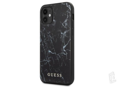 Guess Fashion Marble Cover – Luxusní kryt na iPhone 12 mini (černý)