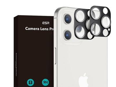 ESR – 2x Ochranné sklo na zadní kameru pro Apple iPhone 12 Pro (černé)