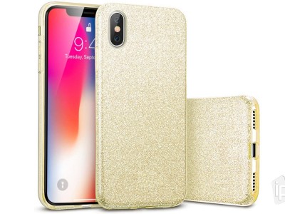 TPU Glitter Case (zlatý) - Ochranný glitrovaný kryt (obal) pro Apple iPhone XS Max