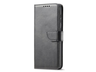 Elegance Stand Wallet II (černé) - Peněženkové pouzdro s ochranou kamery pro Moto Edge 20 Pro