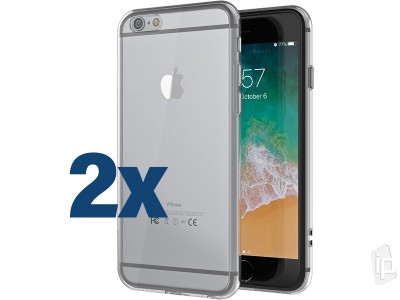 2x ochranný gelový/gumový kryt (obal) TPU Ultra Clear (čirý) na Apple iPhone 6S Plus