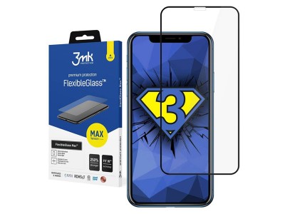 3mk FlexibleGlass Max – Ochranné hybridné sklo s pokrytým celého displeja pro Samsung Galaxy S22 Plus 5G (černá)