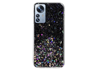 TPU Sequins Glitter Case (ierny) - Ochrann kryt s trblietkami pre Xiaomi 12 Pro